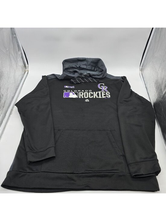 Majestic Other - Colorado Rockies Majestic Black Hoodie Sweatshirt Medium MLB Logo Fan Gear